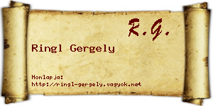 Ringl Gergely névjegykártya